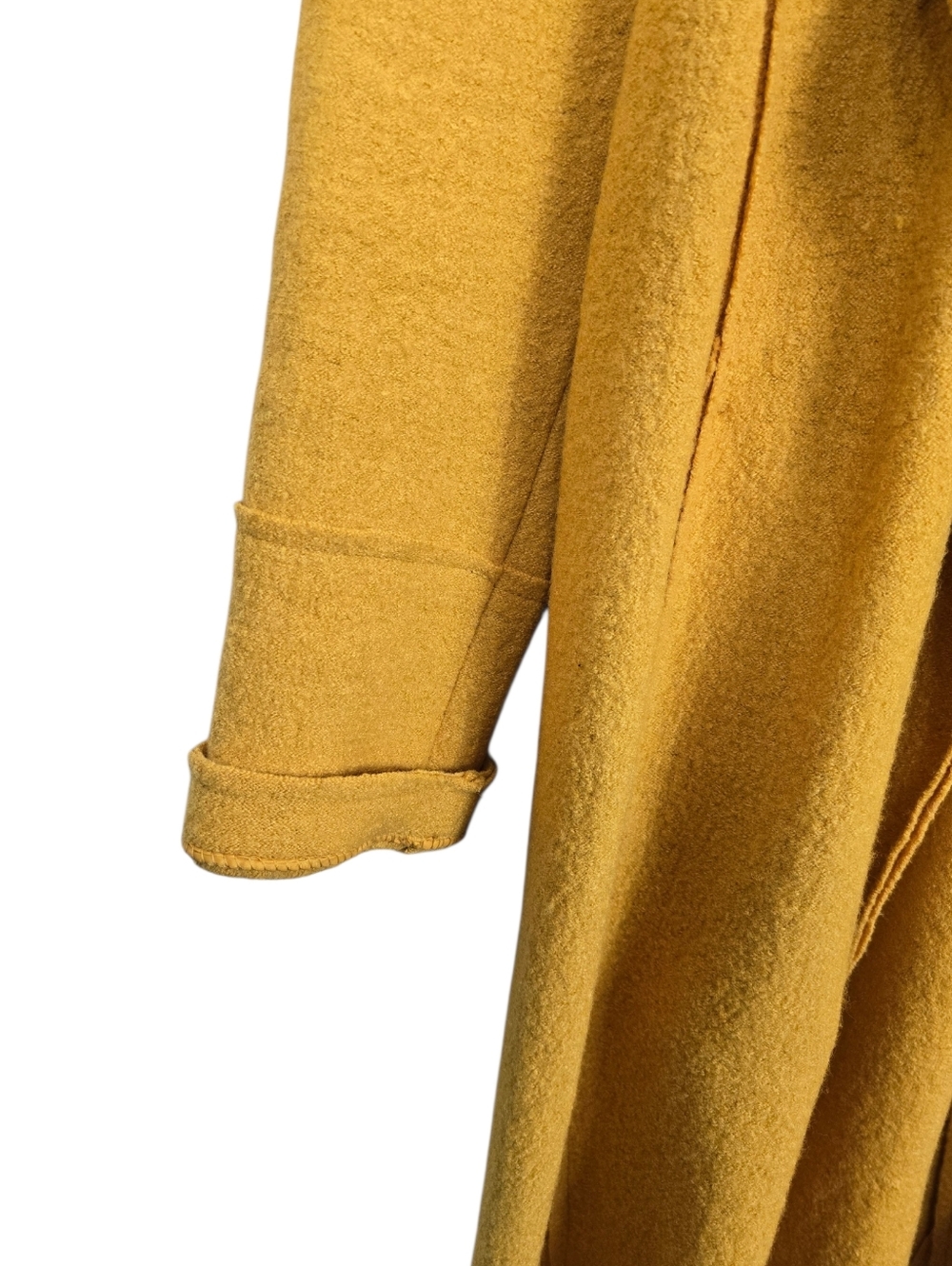 Tahari Drape Front Wool Blend Marigold Shawl Collar Coat Jacket Small - Picture 6 of 10